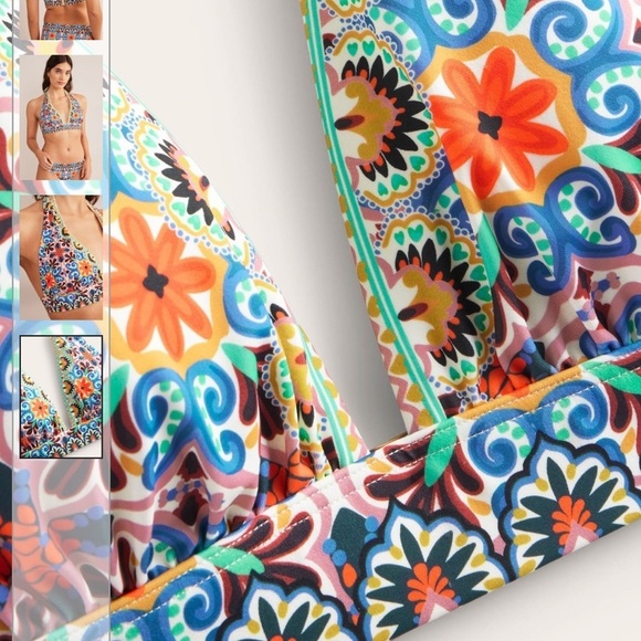 Boden Merano Deep V-Neck Bikini Top 2 piece bikini set vacation summer u… - Picture 4 of 11